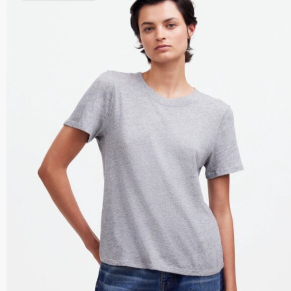 Madewell Premium Standard 01. The Shrunken Tee NWT in Heather Gray Small - Picture 1 of 13